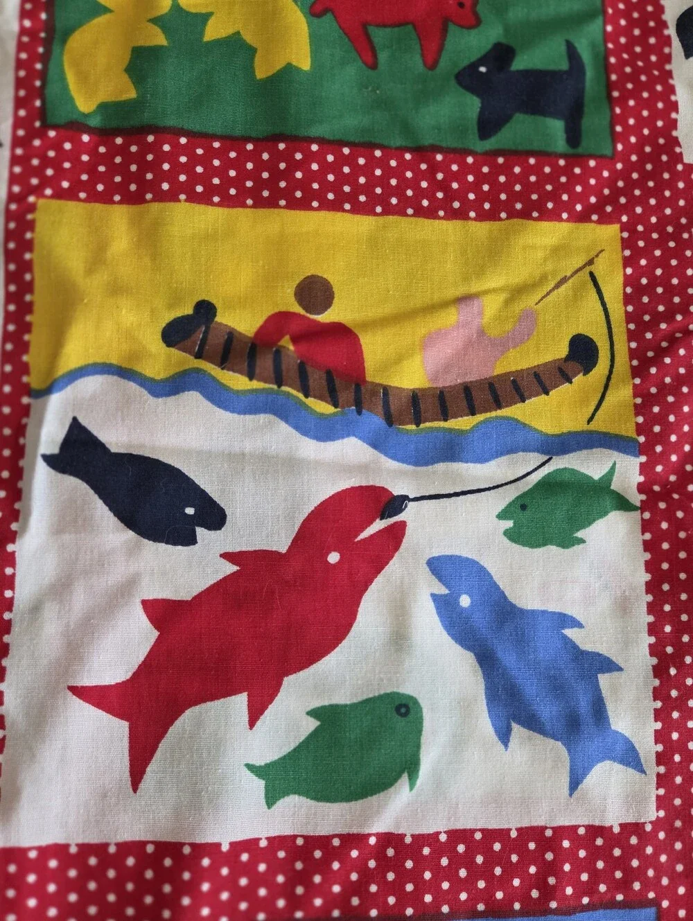 Vintage Spring Mills Farm Sewing Quilting Fake Quilt Cotton Fabric